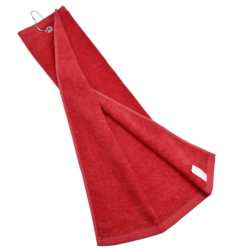Hauni Golf Towel with Clip Grommet Cotton Terry-Cloth for Golf Bag, 16 x 23.6 Inches Red - Image 1